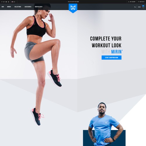 Homepage proposal for Sportswear brand