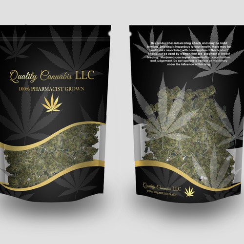 Create a marijuana packaging design for a state licensed marijuana facility