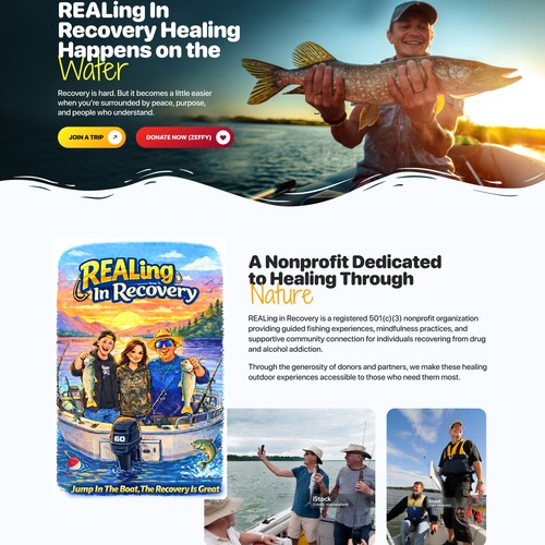 Landing Page Design for REALing in Recovery Nonprofit