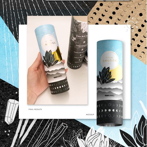 Packaging design for Yoga Junkies' Smudge Kit