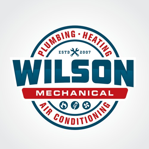 Vintage style Logo for Wilson Mechanical Plumbing Heating and Air Conditioning