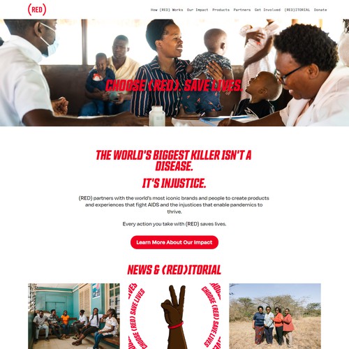 Red Squarespace Charity Websites