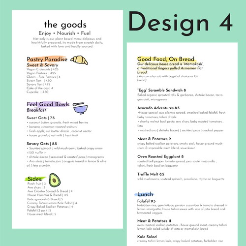 Menu design 