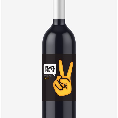 Bold emoji wine label