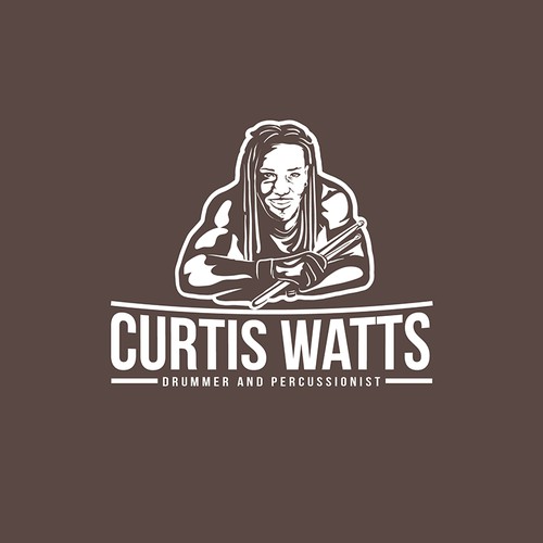 Illustrative logo for a Drummer Musician