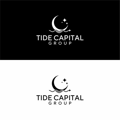 Premium investment firm brand with tide/lunar elements