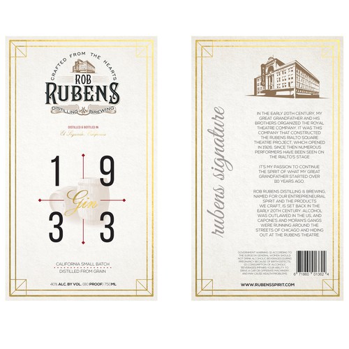 Label for Rob Rubens Gin