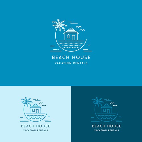Vacation rentals logo with beachy vibes