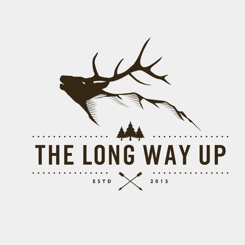 "The Long Way Up" - A Colorado Elk wilderness bowhunting film VINTAGE STYLE LOGO.