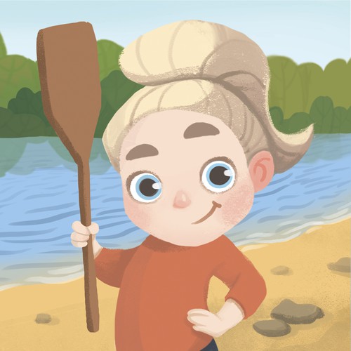 Caroline goes canoeing illustration