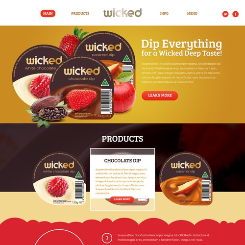 Wicked Dips Landing Page