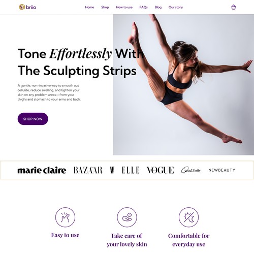 Landing Page of Beauty Product