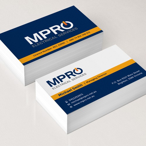 New business card wanted for MPRO ELECTRICAL SERVICES