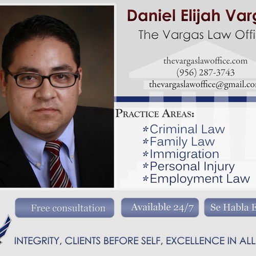 Create the next postcard or flyer for The Vargas Law Office