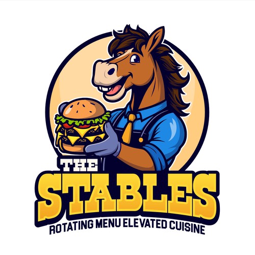 Horse food truck burger Logo