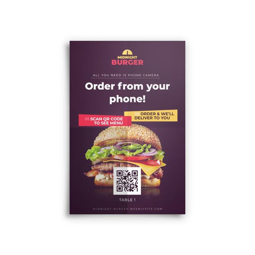Midnight Burger Ordering Card