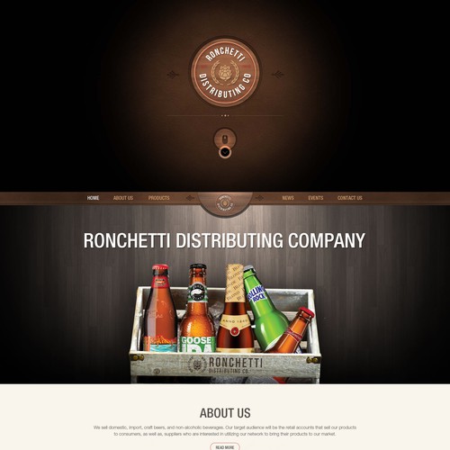 Home Page Design For Ronchetti Distributing Company