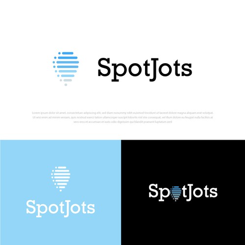 Clean corporate logo for location based note taking app.