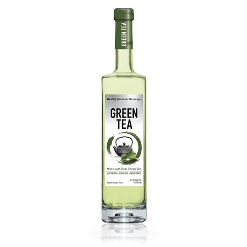 Label for Green Tea Alcoholic Beverage 