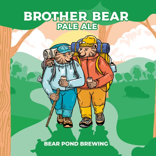 Brother Bear Pale Ale Beer Label Design