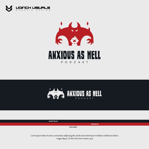 Logo concept for Anxious As Hell Podcast
