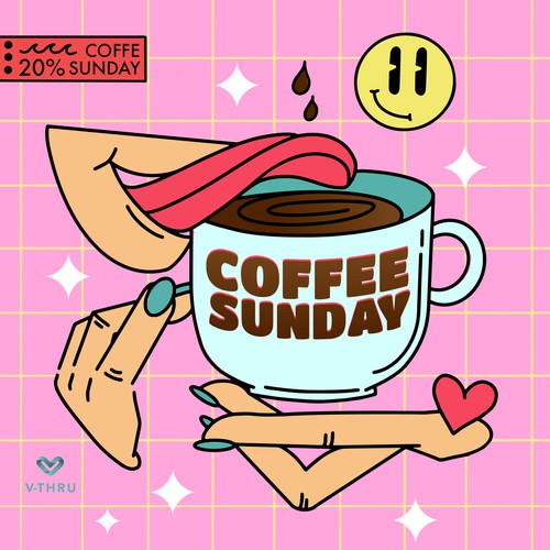 Coffee Sunday Illustration