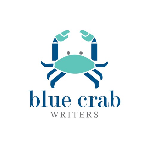 Blue Crab Writing Logo