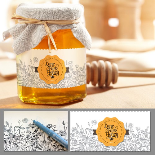Create a classic honey label for a family farm