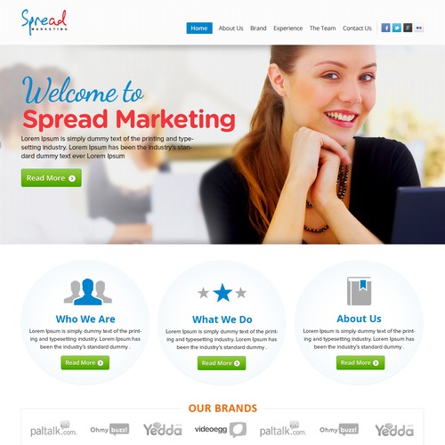 Spread marketing needs a new website design