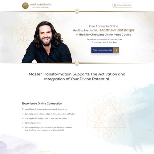 powerful landing page for our spiritual membership portal