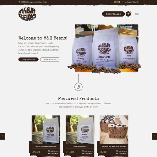 Local Coffee Roaster Ecommerce Site