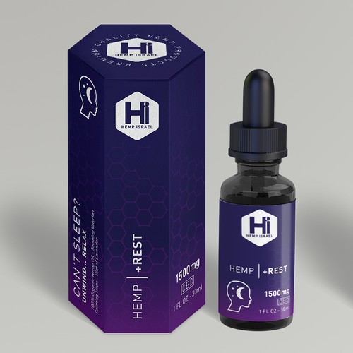 CBD oil label and box design