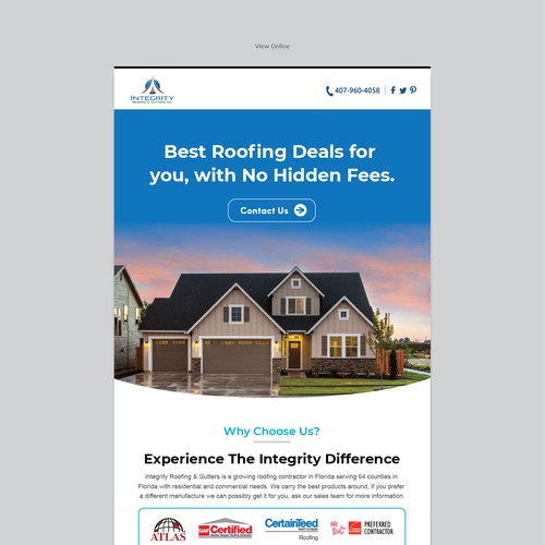 Roofing email concept