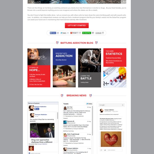Design a visually-compelling website for Conquer Addiction -- lots of feedback guaranteed!
