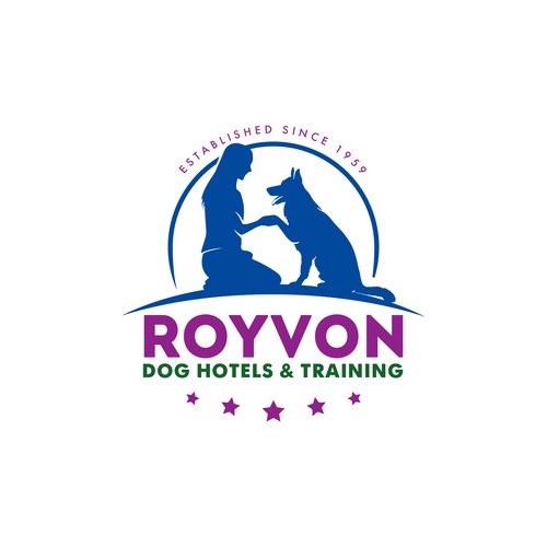 Modern dog training school logo