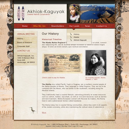 Alaska Native Corp Website Design