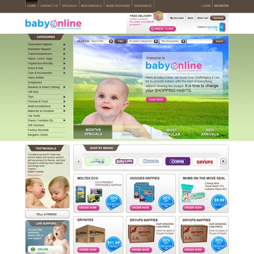 ++ WEBSITE TEMPLATE for selling baby products!