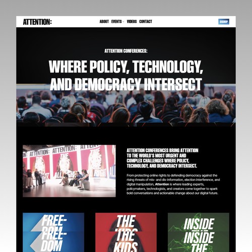 Attention: Conferences Custom Startup Website