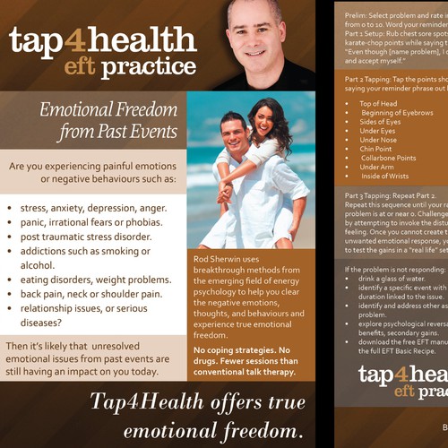 Tap4Health: EFT On a Page - A5 Double Sided Card Design