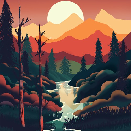 Autumn or fall seasonal illustration. This is Nature Illustrations relate for a Health Journal.