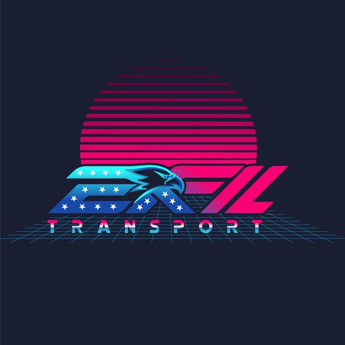 Existing logo in 80s Retro Style