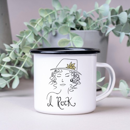 Design for female empowerment enamel mug