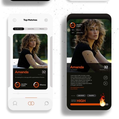 Dating app UI