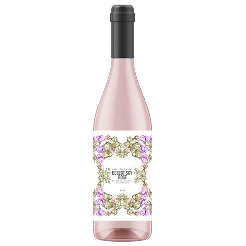 Romantic label design for rose wine