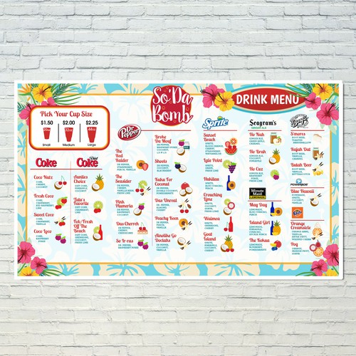 Drink menu board