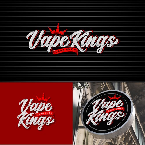 Vape Kings. Vape Shop Logo Design.