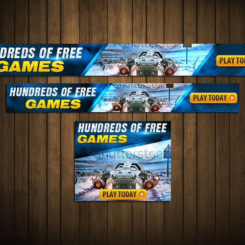 Advertising banners for an online games portal
