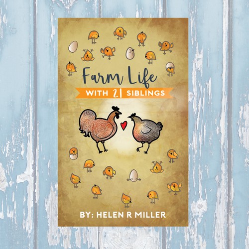 Book Cover concept for "Farm Life With 21 Siblings"