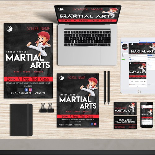 Karate school branding package