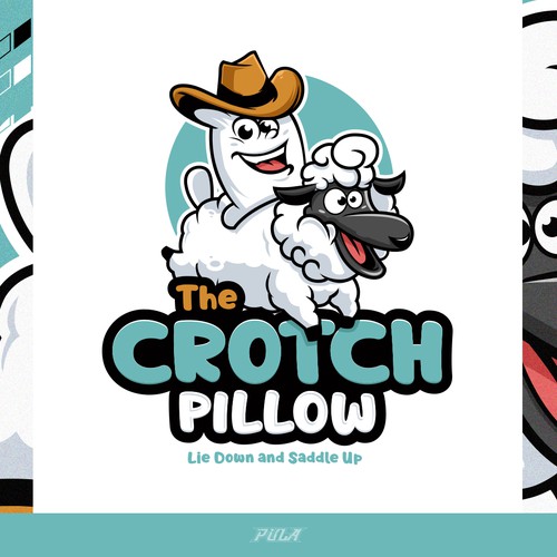 Playful logo design for The Crotch Pillow